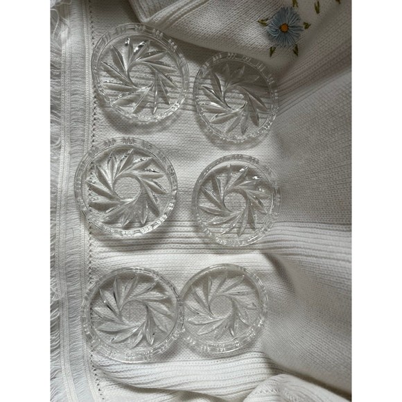 Vintage set of 6 Crystal Coasters - Picture 4 of 8